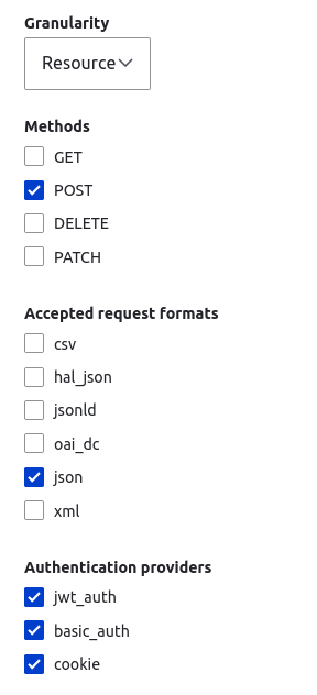 Redirect REST endpoint settings